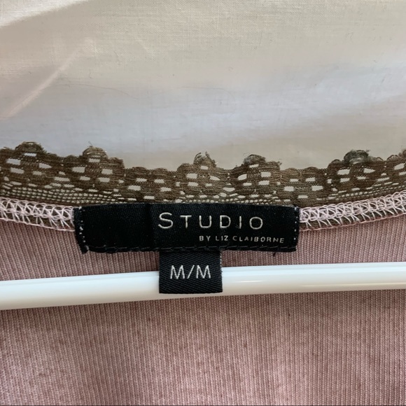 Chocolate Brown Lace Trim Ribbed Tank - Picture 6 of 6